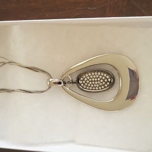 NWT Chico's Silver Reversible Necklace